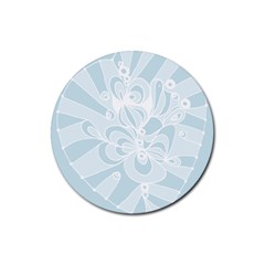 Blue 2 Zendoodle Rubber Round Coaster (4 Pack) by Mazipoodles