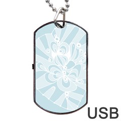 Blue 2 Zendoodle Dog Tag Usb Flash (one Side) by Mazipoodles