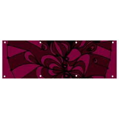 Aubergine Zendoodle Banner And Sign 9  X 3  by Mazipoodles