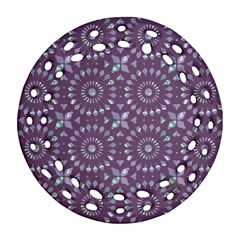 Kaleidoscope Plum Ornament (round Filigree) by Mazipoodles