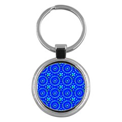 Kaleidoscope Royal Blue Key Chain (round) by Mazipoodles