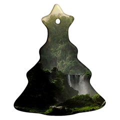 Waterfall River Fantasy Dream Planet Matte Christmas Tree Ornament (two Sides) by Uceng