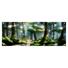 Forest Wood Nature Lake Swamp Water Trees Banner And Sign 8  X 3  by Uceng