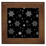 Christmas Snowflake Seamless Pattern With Tiled Falling Snow Framed Tile