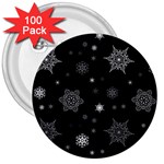 Christmas Snowflake Seamless Pattern With Tiled Falling Snow 3  Buttons (100 pack) 