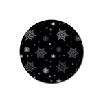Christmas Snowflake Seamless Pattern With Tiled Falling Snow Rubber Round Coaster (4 pack)