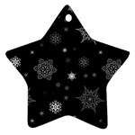 Christmas Snowflake Seamless Pattern With Tiled Falling Snow Star Ornament (Two Sides)