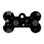 Christmas Snowflake Seamless Pattern With Tiled Falling Snow Dog Tag Bone (One Side)