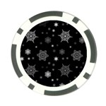 Christmas Snowflake Seamless Pattern With Tiled Falling Snow Poker Chip Card Guard