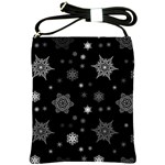 Christmas Snowflake Seamless Pattern With Tiled Falling Snow Shoulder Sling Bag