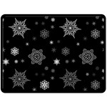 Christmas Snowflake Seamless Pattern With Tiled Falling Snow Fleece Blanket (Large)