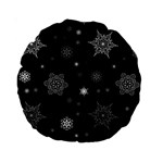 Christmas Snowflake Seamless Pattern With Tiled Falling Snow Standard 15  Premium Round Cushions