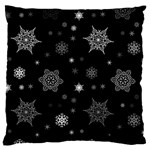 Christmas Snowflake Seamless Pattern With Tiled Falling Snow Large Flano Cushion Case (Two Sides)