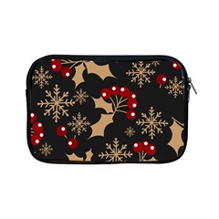 Christmas Pattern With Snowflakes Berries Apple Ipad Mini Zipper Cases by Uceng