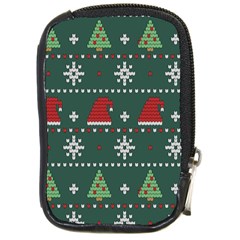Beautiful Knitted Christmas Pattern Compact Camera Leather Case by Uceng
