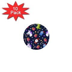 Colorful Funny Christmas Pattern 1  Mini Buttons (10 Pack)  by Uceng