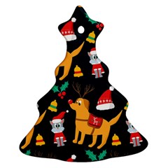 Funny Christmas Pattern Background Ornament (christmas Tree)  by Uceng