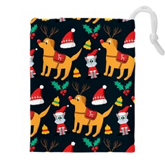 Funny Christmas Pattern Background Drawstring Pouch (4xl) by Uceng