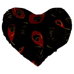 Fish 7 Large 19  Premium Heart Shape Cushions by Mazipoodles