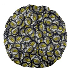 Gong Instrument Motif Pattern Large 18  Premium Flano Round Cushions by dflcprintsclothing