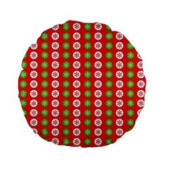 Festive Pattern Christmas Holiday Standard 15  Premium Flano Round Cushions by Ravend
