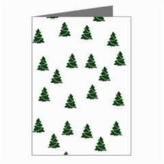 Green Christmas Trees White Greeting Cards (pkg Of 8) by TetiBright
