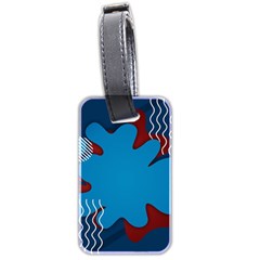 Background Abstract Design Blue Luggage Tag (two Sides) by Ravend