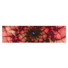 Fractals Abstract Art Red Spiral Oblong Satin Scarf (16  X 60 )