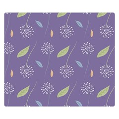 Seamless Pattern Floral Background Violet Background One Side Premium Plush Fleece Blanket (small)