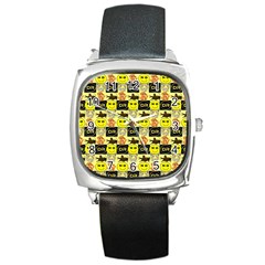Smily Square Metal Watch by Sparkle