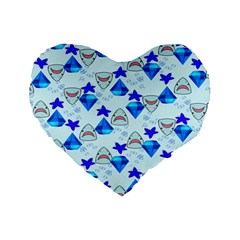 Sealife Standard 16  Premium Flano Heart Shape Cushions by Sparkle