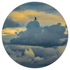 Bird Flying Over Stormy Sky Round Trivet by dflcprintsclothing