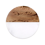 Naples Pizza on the making Classic Marble Wood Coaster (Round)  Front