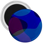Blue Abstract 1118 - Groovy Blue And Purple Art 3  Magnets