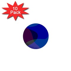 Blue Abstract 1118 - Groovy Blue And Purple Art 1  Mini Buttons (10 Pack)  by KorokStudios