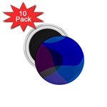 Blue Abstract 1118 - Groovy Blue And Purple Art 1.75  Magnets (10 pack) 