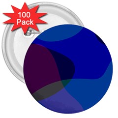Blue Abstract 1118 - Groovy Blue And Purple Art 3  Buttons (100 Pack)  by KorokStudios