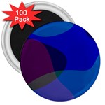 Blue Abstract 1118 - Groovy Blue And Purple Art 3  Magnets (100 pack)