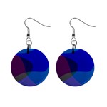 Blue Abstract 1118 - Groovy Blue And Purple Art Mini Button Earrings