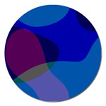 Blue Abstract 1118 - Groovy Blue And Purple Art Magnet 5  (Round)