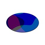 Blue Abstract 1118 - Groovy Blue And Purple Art Sticker Oval (10 pack)