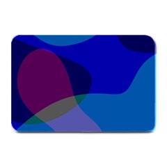 Blue Abstract 1118 - Groovy Blue And Purple Art Plate Mats by KorokStudios