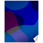 Blue Abstract 1118 - Groovy Blue And Purple Art Canvas 11  x 14 