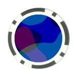 Blue Abstract 1118 - Groovy Blue And Purple Art Poker Chip Card Guard