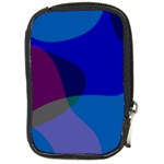 Blue Abstract 1118 - Groovy Blue And Purple Art Compact Camera Leather Case
