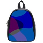 Blue Abstract 1118 - Groovy Blue And Purple Art School Bag (Small)