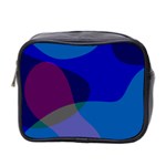 Blue Abstract 1118 - Groovy Blue And Purple Art Mini Toiletries Bag (Two Sides)