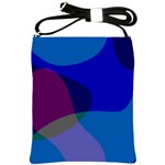 Blue Abstract 1118 - Groovy Blue And Purple Art Shoulder Sling Bag