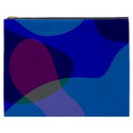 Blue Abstract 1118 - Groovy Blue And Purple Art Cosmetic Bag (XXXL)