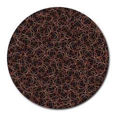 Random Abstract Geometry Motif Pattern Round Mousepad by dflcprintsclothing